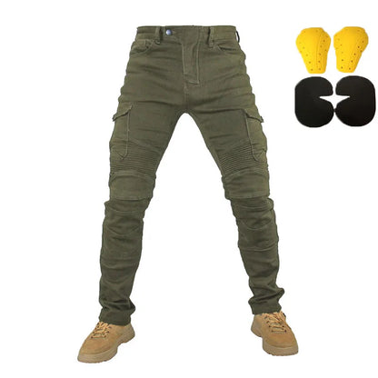 Men's Motorcycle Cargo Riding Jeans with Knee & Hip Protectors