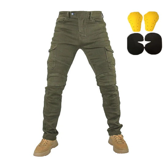 Men's Motorcycle Cargo Riding Jeans with Knee & Hip Protectors
