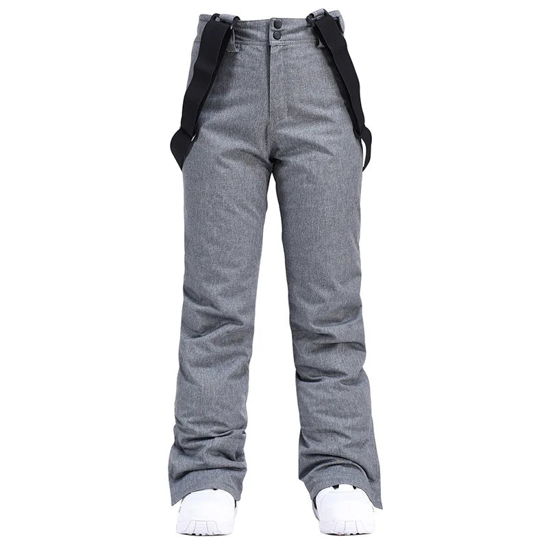 Waterproof Ski Pants with Suspenders – Windproof Snow Trousers