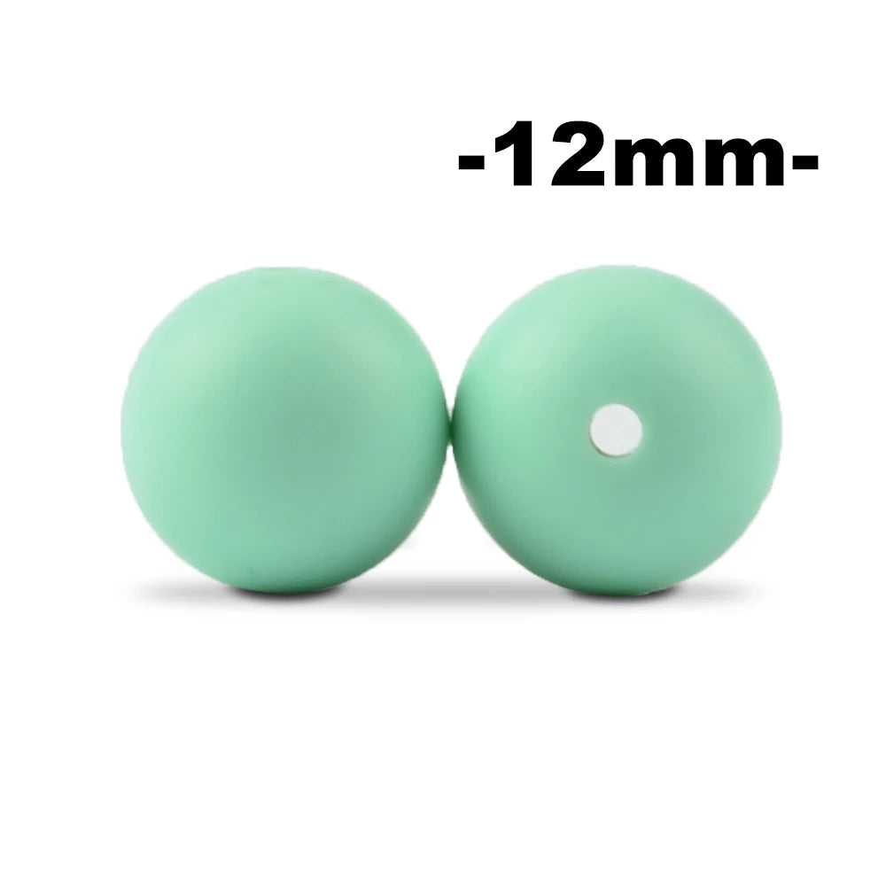 Silicone Beads 12mm Round BPA-Free – 100pcs for Teething Necklace & Pacifier Clips
