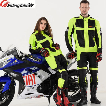Breathable Motorcycle Jacket with Night Visibility & Armor – Unisex