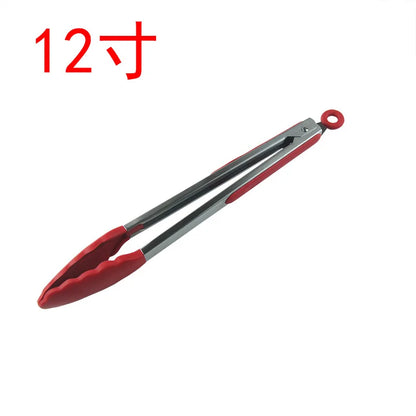 Silicone Kitchen Tongs – Stainless Steel Locking BBQ Tongs
