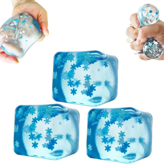 Squishy Ice Cube Fidget Toy – Stress Relief Squeeze Ball for Kids & Adults