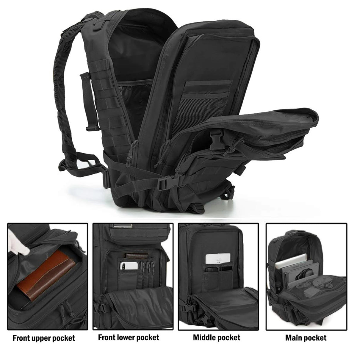 45L Tactical Backpack MOLLE Assault Pack – Bug Out Bag