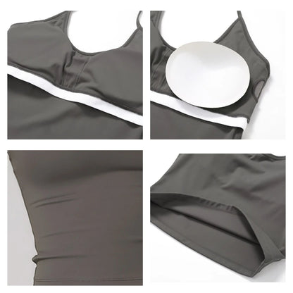Women's Yoga Tank Top with Built-In Bra - Workout Vest