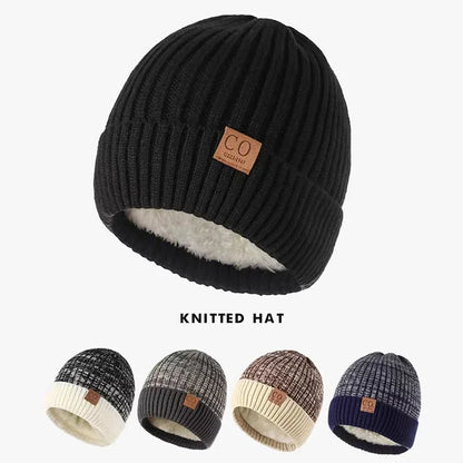 Fleece-Lined Knit Beanie Hat – Unisex Brimless Winter Cap