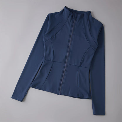 Women's Zip-Up Sports Jacket – Slim Fit Windbreaker with Thumb Holes