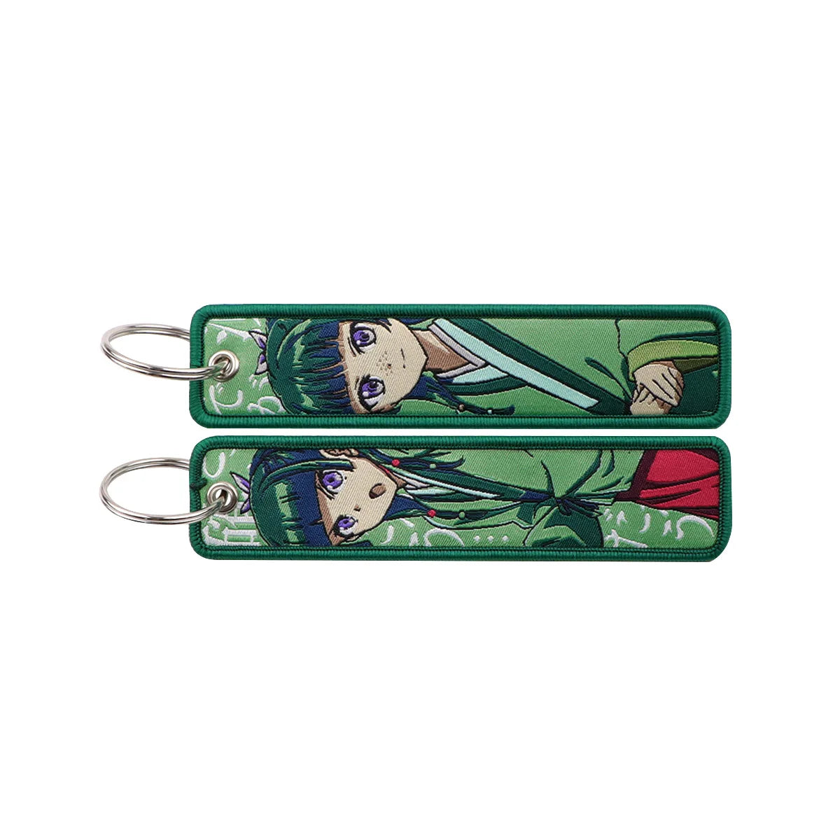 Anime Embroidery Keychain Tag – Cartoon Character Key Ring for Motorcycle, Car & Backpack