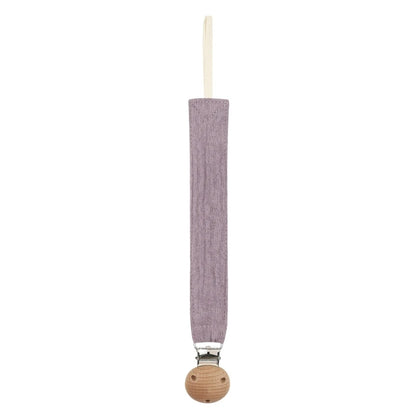 Baby Pacifier Clip with Soft Cotton Strap & Wooden Bead