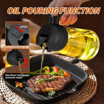 2-in-1 Oil Spray Bottle & Pourer – Kitchen Dispenser