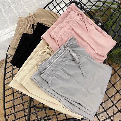 Women's Wide Leg Ice Silk Pants – Casual Summer Trousers
