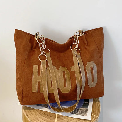 Canvas Tote Bag for Women – Solid Color Shoulder Handbag