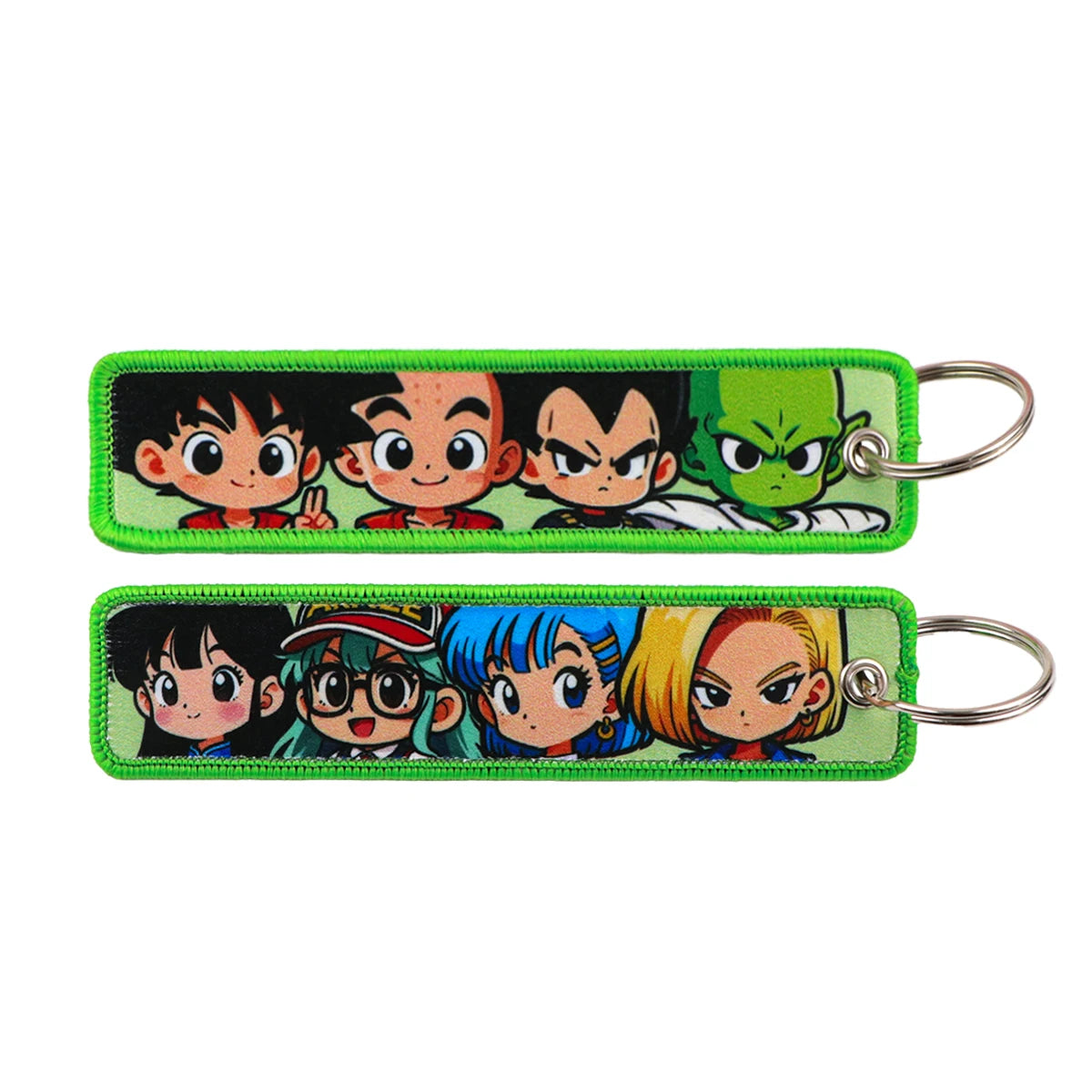 Anime Embroidery Keychain Tag – Cartoon Character Key Ring for Motorcycle, Car & Backpack