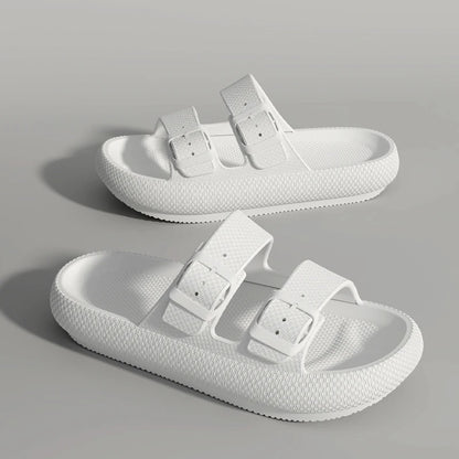 Men's Thick Sole Double Strap Sandals – Non-Slip Outdoor & Shower