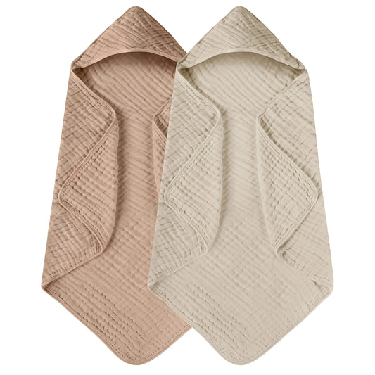Muslin Hooded Baby Bath Towel – 100% Cotton, Ultra-Soft & Absorbent