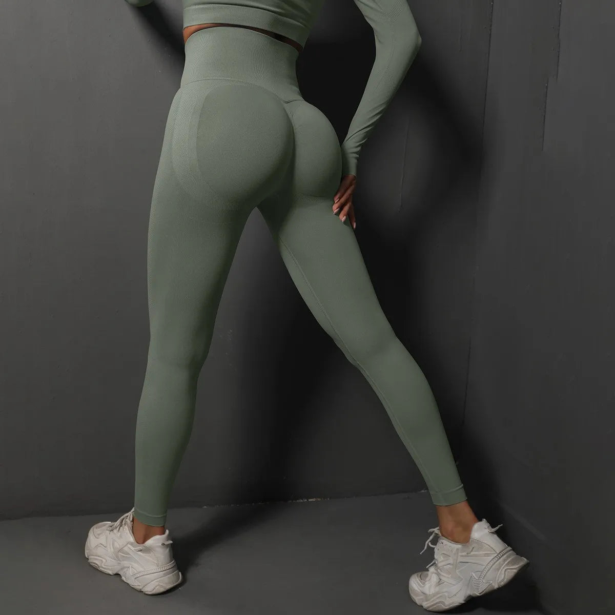 Women's High-Waist Yoga Leggings – Seamless Push-Up Gym Pants