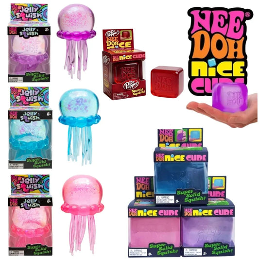 Nee Doh Jelly Squish Jellyfish – Soft Squeeze Stress Relief Toy
