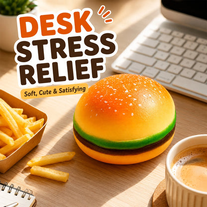 Hamburger Squishy Toy – Soft Mochi Stress Relief Fidget