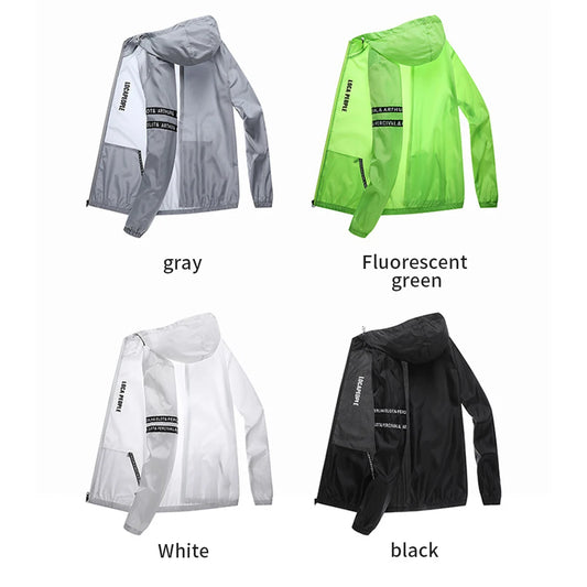 Men's UV Protection Hooded Jacket – Lightweight Summer Windbreaker