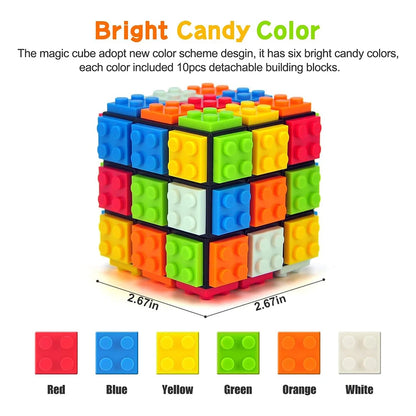 3x3 Magic Cube – DIY Building Block Fidget Toy for Stress Relief