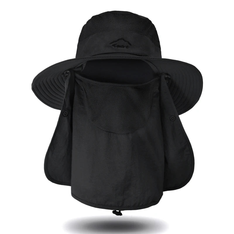 Outdoor Sun Hat with Neck Flap – Wide Brim Fishing Hat