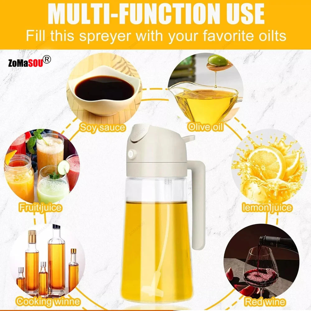 2-in-1 Oil Spray Bottle & Pourer – Kitchen Dispenser