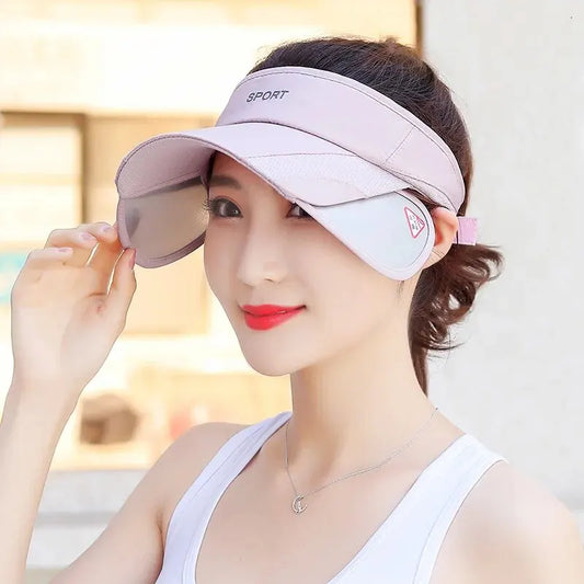 Sun Visor Cap with Retractable UV Shield – Sport Outdoor Hat