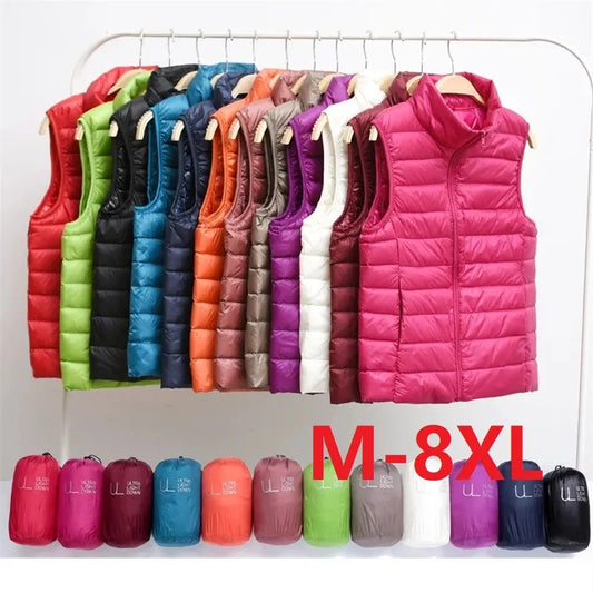 Women's Lightweight Down Vest – Slim Sleeveless Windproof Waistcoat