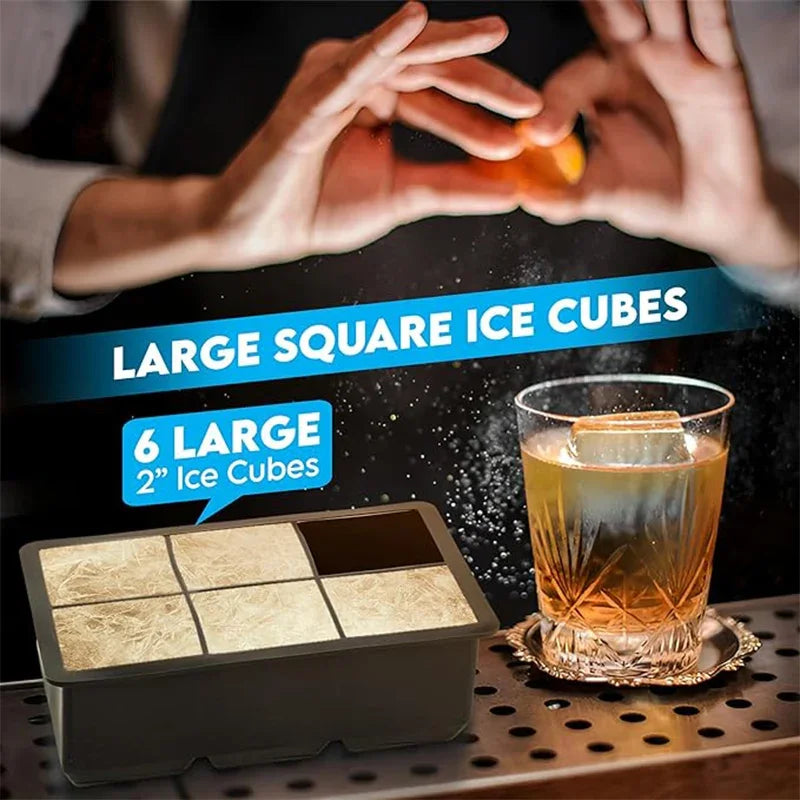 Large Silicone Ice Cube Tray – Multiple Grid Sizes & Colors