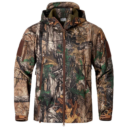 Men's Camouflage Tactical Hunting Jacket – Waterproof Fleece Soft Shell