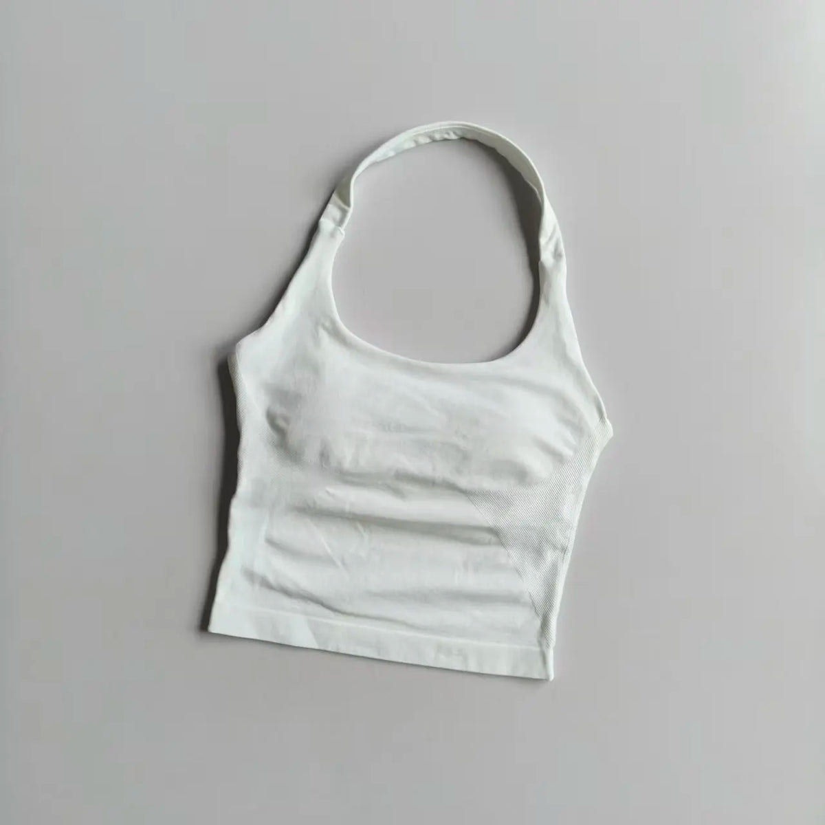 Halter Neck Sports Bra – Longline Strappy Crop Top for Yoga & Gym