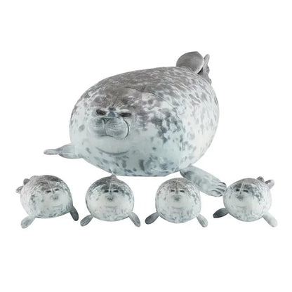 Seal Plush Toy Set – Mother & 4 Baby Stuffed Animals