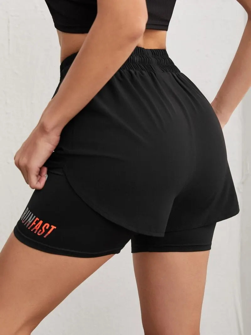 2-in-1 Running Shorts Women – High Waist with Built-In Liner