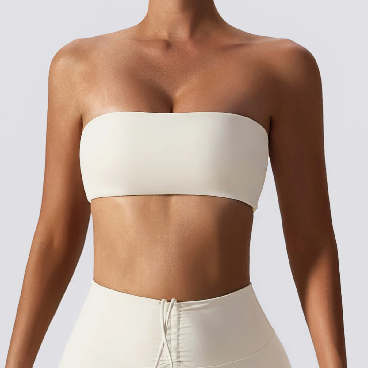 Women's Strapless Sports Bra – Seamless Bandeau Tube Top