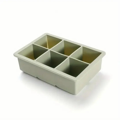 Silicone Ice Cube Tray – 6-Cavity Large Square Ice Mold