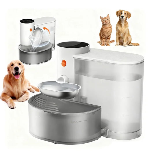 Stainless Steel Pet Water Fountain – Auto-Purifying Dispenser