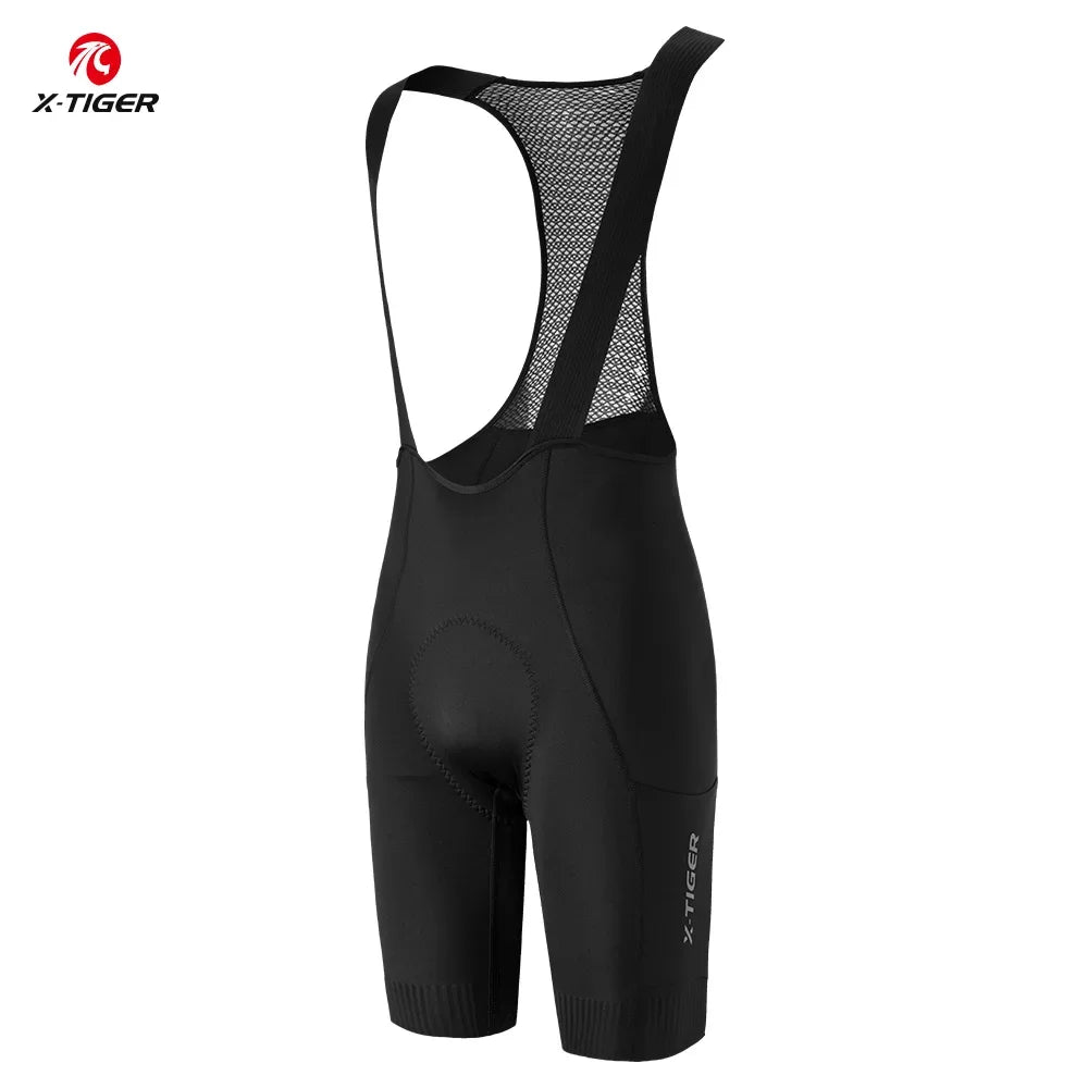 X-Tiger Men's Cycling Bib Shorts – 120D Chamois Pad, Road & MTB