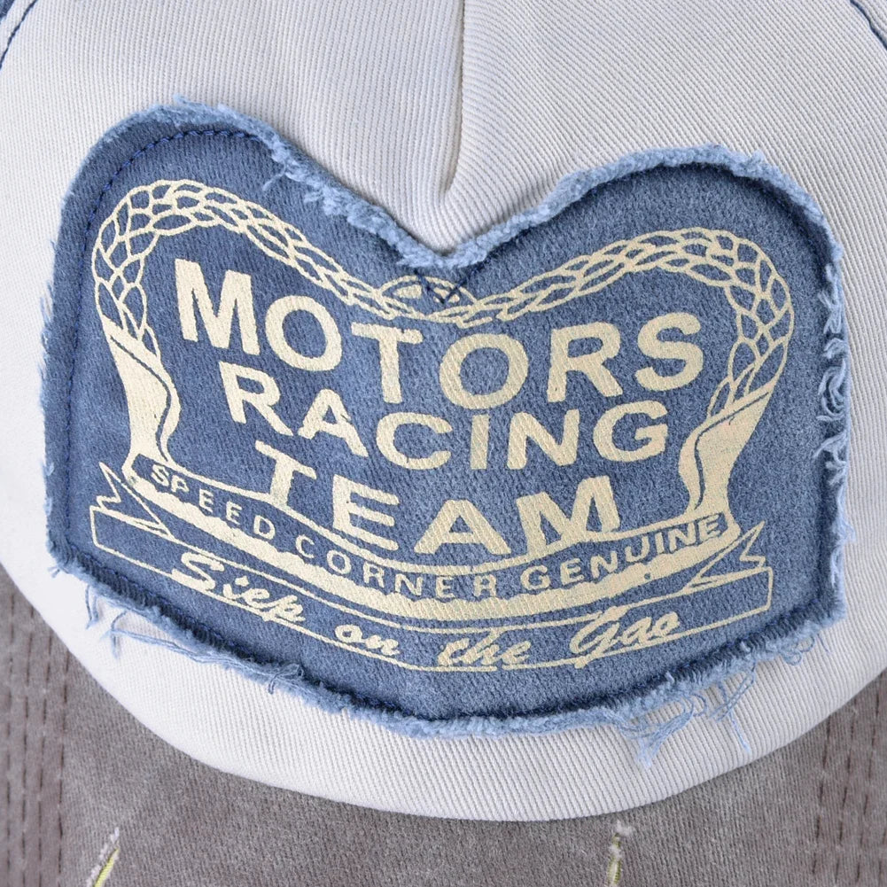 Vintage Washed Baseball Cap Letter Patch Snapback Hat Unisex