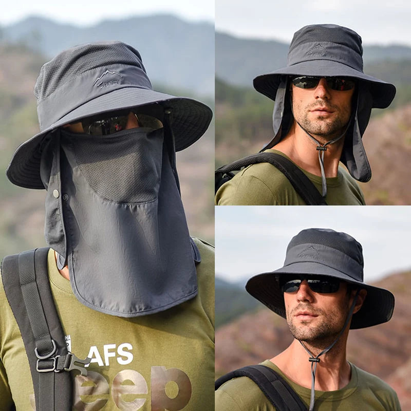 Outdoor Sun Hat with Neck Flap – Wide Brim Fishing Hat