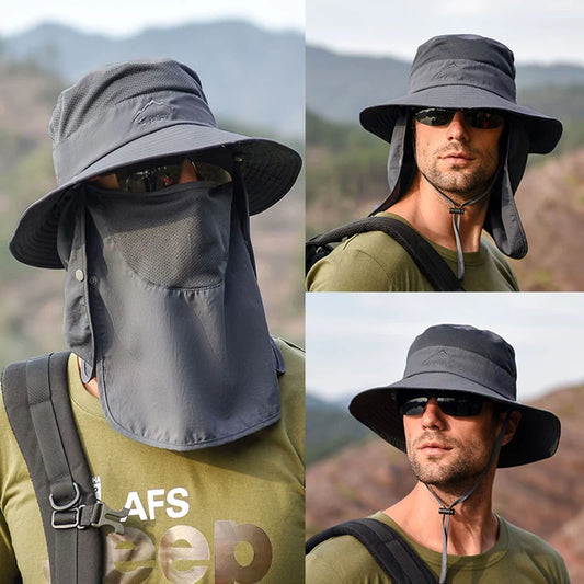 Outdoor Sun Hat with Neck Flap – Wide Brim Fishing Hat