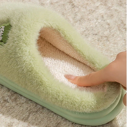 Memory Foam Plush Slippers for Men & Women – Non-Slip Thick Sole