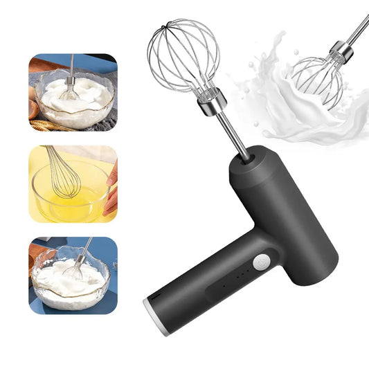Wireless Electric Hand Mixer – 3-Speed Portable Egg Beater