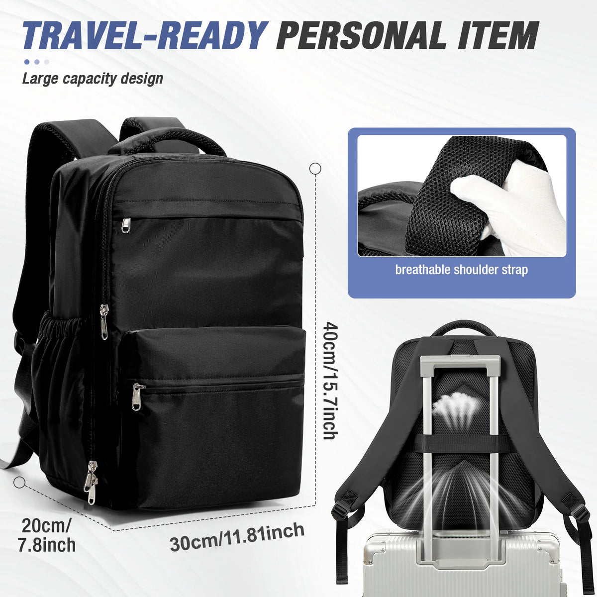 Vacuum Compression Cabin Backpack 40x30x20 with Laptop Sleeve