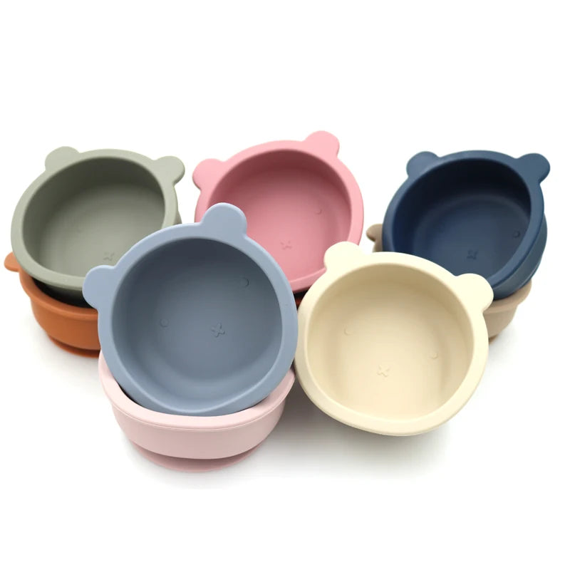 Bear Silicone Baby Feeding Bowl with Suction – 300ml