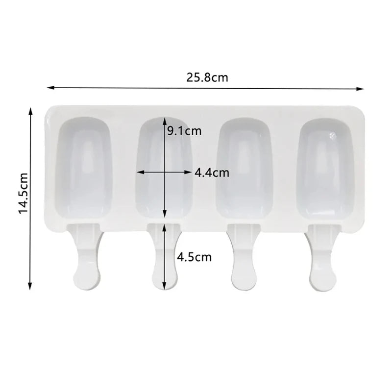 Popsicle Mold Silicone Ice Cream Maker with Wooden Sticks – DIY Lolly & Cake Tool