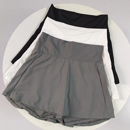 Ice Silk Skort for Women – High Waist Quick-Dry Athletic Skirt