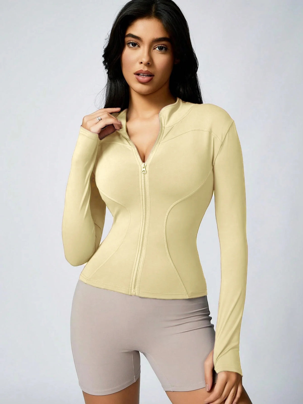 Women's Zip-Up Turtleneck Sports Jacket – Slim Fit