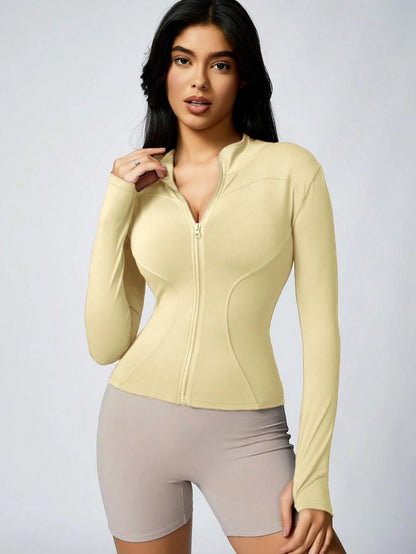 Women's Zip-Up Turtleneck Sports Jacket – Slim Fit
