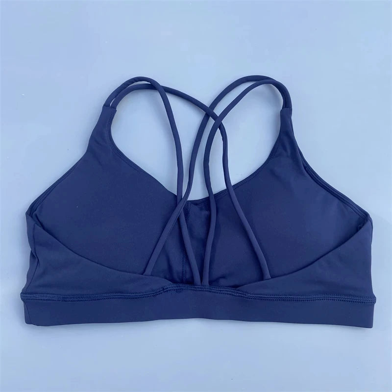 Strappy Cross-Back Sports Bra for Women – Yoga & Gym Top