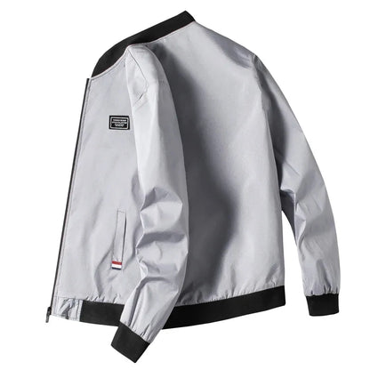 Men's Casual Windproof Bomber Jacket – Zip-Up Spring Autumn Coat